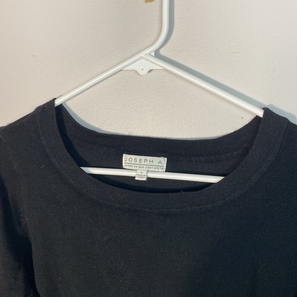 Joseph A Scoop Neck 3/4 sleeve Black Top size small - Picture 6 of 8